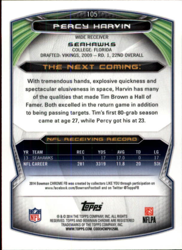 A1415- 2014 Bowman Chrome FB Cards 1-222 +Inserts -You Pick- 15+ FREE US SHIP - Picture 203 of 383