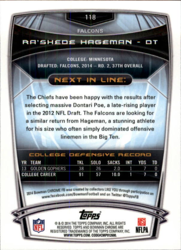 A1415- 2014 Bowman Chrome FB Cards 1-222 +Inserts -You Pick- 15+ FREE US SHIP - Picture 228 of 383