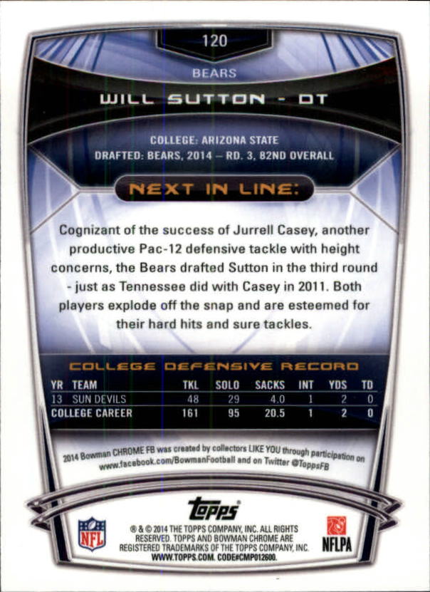 A1415- 2014 Bowman Chrome FB Cards 1-222 +Inserts -You Pick- 15+ FREE US SHIP - Picture 232 of 383