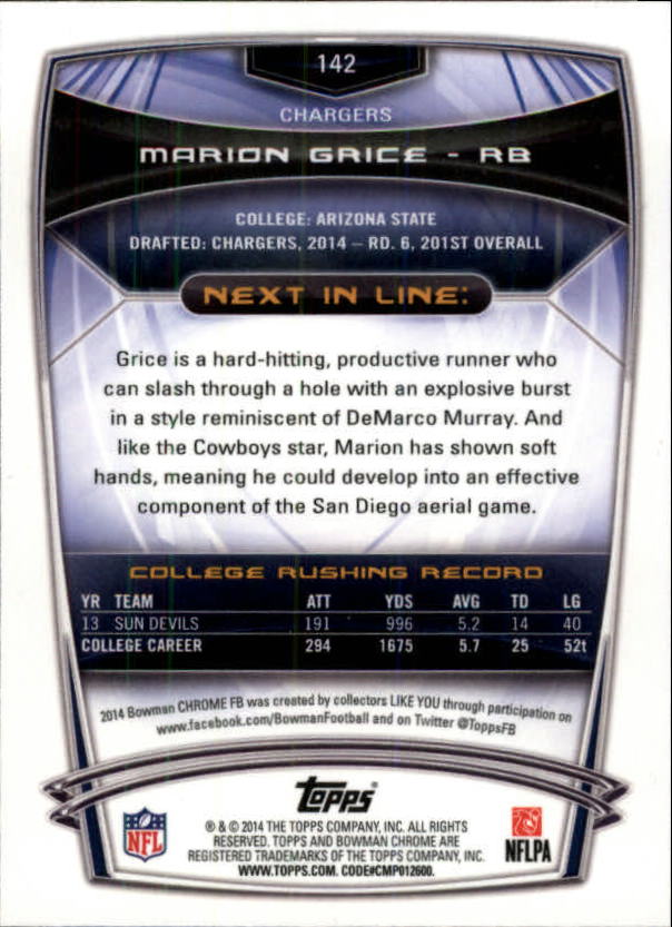A1415- 2014 Bowman Chrome FB Cards 1-222 +Inserts -You Pick- 15+ FREE US SHIP - Picture 261 of 383