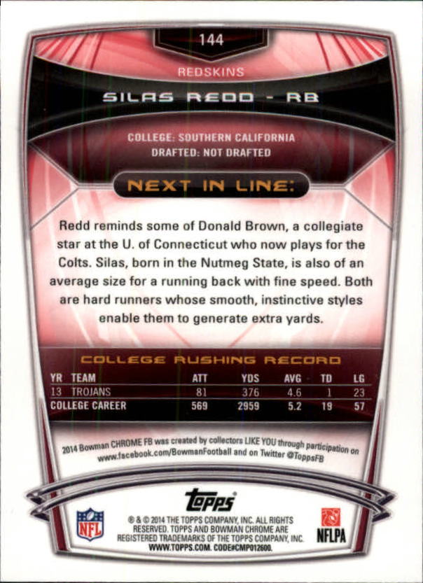 A1415- 2014 Bowman Chrome FB Cards 1-222 +Inserts -You Pick- 15+ FREE US SHIP - Picture 264 of 383