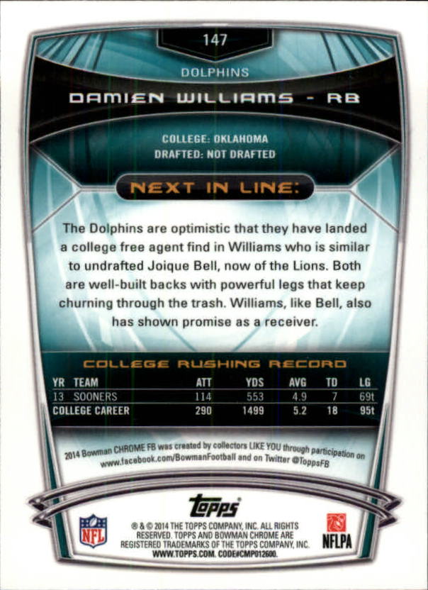 A1415- 2014 Bowman Chrome FB Cards 1-222 +Inserts -You Pick- 15+ FREE US SHIP - Picture 269 of 383