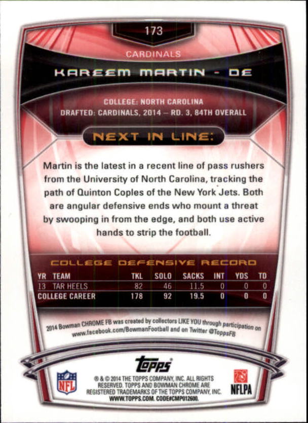 A1415- 2014 Bowman Chrome FB Cards 1-222 +Inserts -You Pick- 15+ FREE US SHIP - Picture 301 of 383