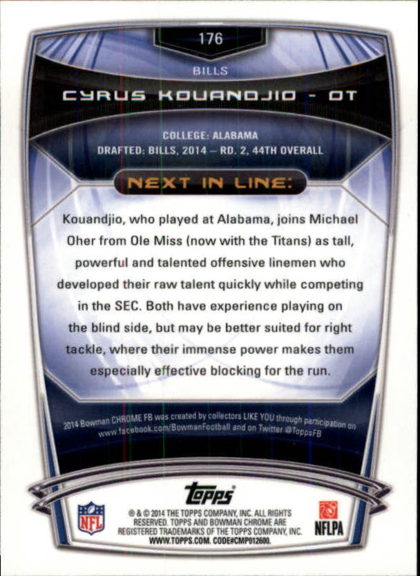 A1415- 2014 Bowman Chrome FB Cards 1-222 +Inserts -You Pick- 15+ FREE US SHIP - Picture 305 of 383