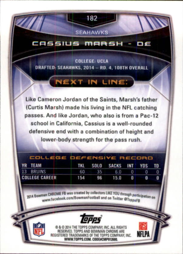 A1415- 2014 Bowman Chrome FB Cards 1-222 +Inserts -You Pick- 15+ FREE US SHIP - Picture 314 of 383