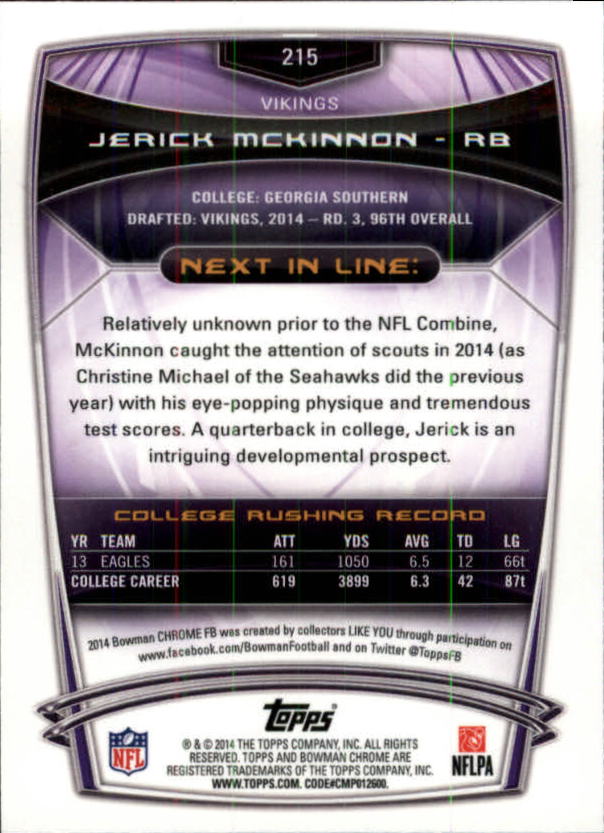 A1415- 2014 Bowman Chrome FB Cards 1-222 +Inserts -You Pick- 15+ FREE US SHIP - Picture 356 of 383