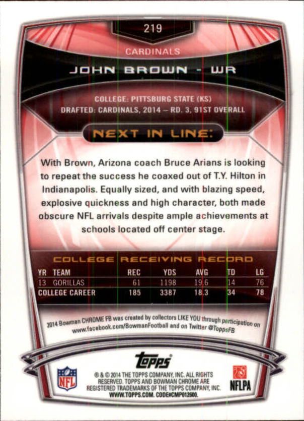A1415- 2014 Bowman Chrome FB Cards 1-222 +Inserts -You Pick- 15+ FREE US SHIP - Picture 364 of 383