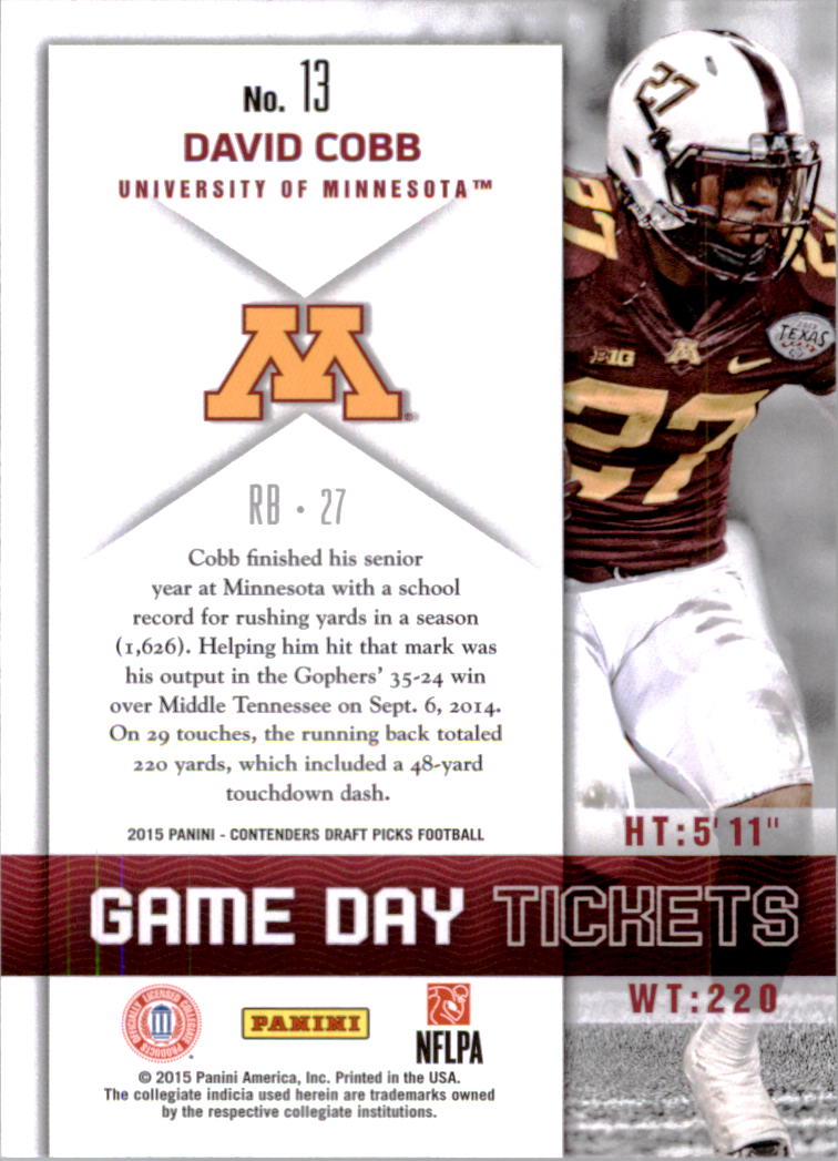 B2183- 2015 Panini Contenders Draft Picks FB 1-275 You Pick- 15+ FREE US SHIP - Picture 224 of 416
