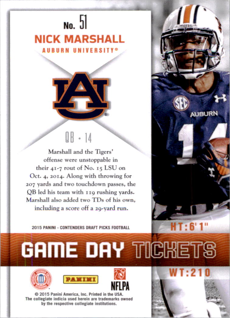 B2183- 2015 Panini Contenders Draft Picks FB 1-275 You Pick- 15+ FREE US SHIP - Picture 298 of 416