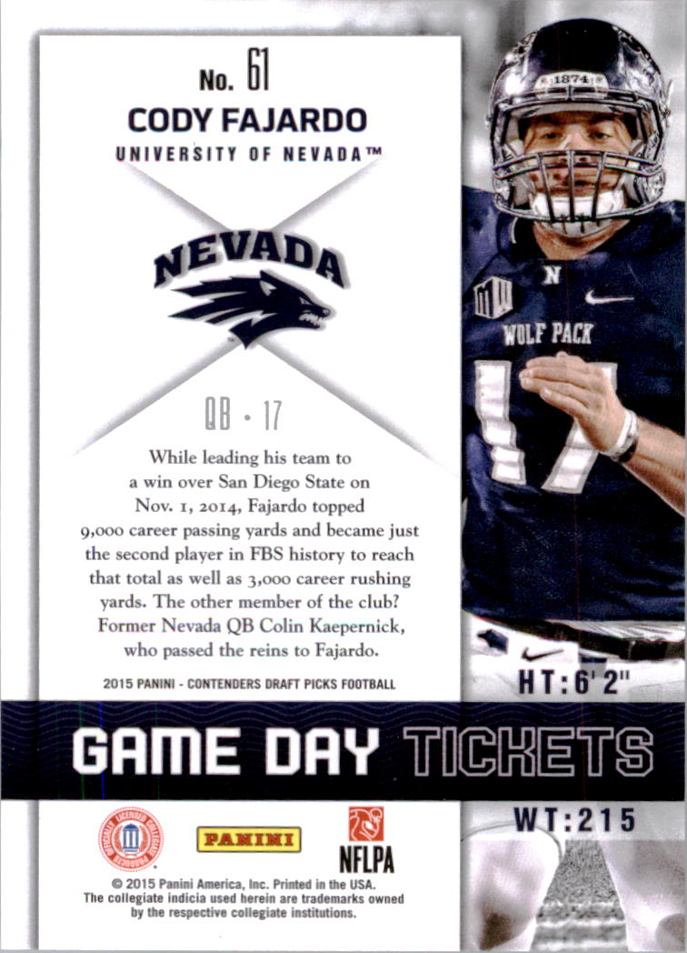 B2183- 2015 Panini Contenders Draft Picks FB 1-275 You Pick- 15+ FREE US SHIP - Picture 318 of 416