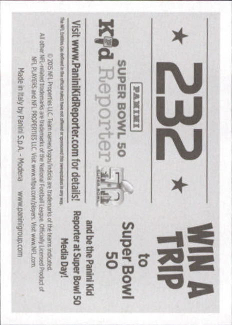 A0719- 2015 Panini Stickers Football Card #s 1-250 -You Pick- 15+ FREE US SHIP - Picture 383 of 407