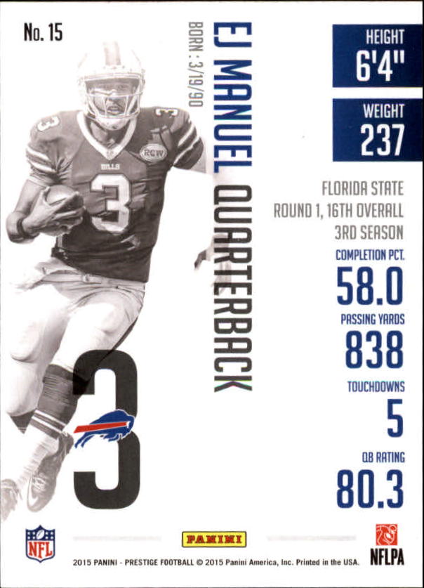 A6819- 2015 Prestige Football Cards 1-200 +Rookies -You Pick- 15+ FREE US SHIP - Picture 27 of 383
