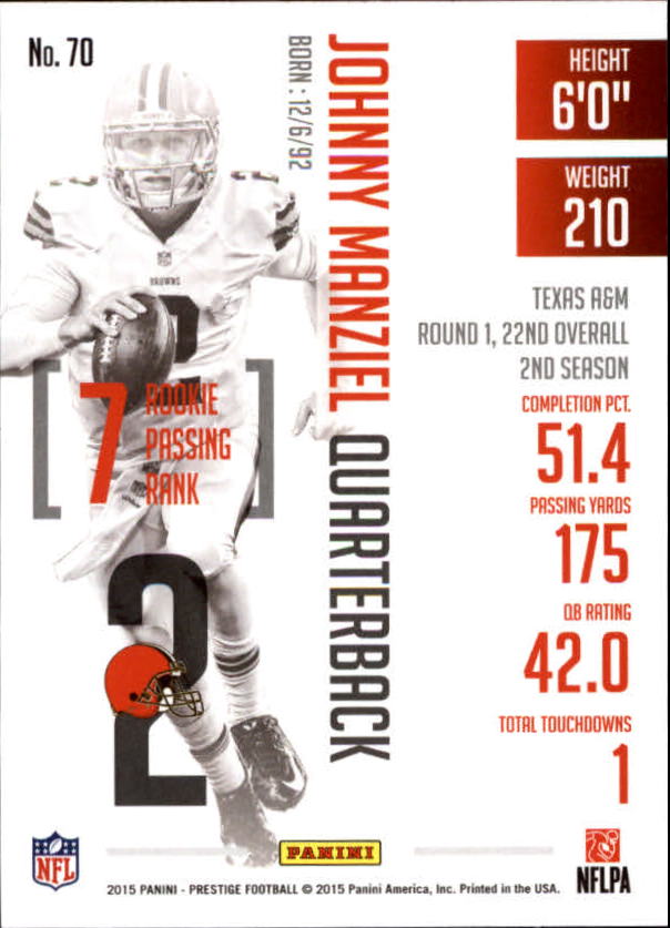 A6819- 2015 Prestige Football Cards 1-200 +Rookies -You Pick- 15+ FREE US SHIP - Picture 137 of 383