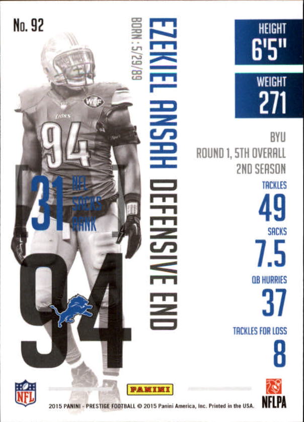 A6819- 2015 Prestige Football Cards 1-200 +Rookies -You Pick- 15+ FREE US SHIP - Picture 177 of 383
