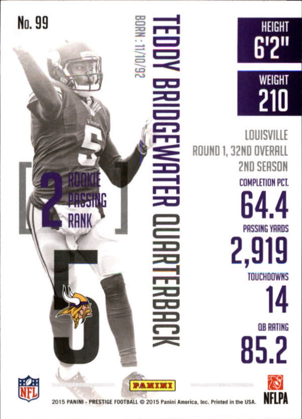 A6819- 2015 Prestige Football Cards 1-200 +Rookies -You Pick- 15+ FREE US SHIP - Picture 191 of 387