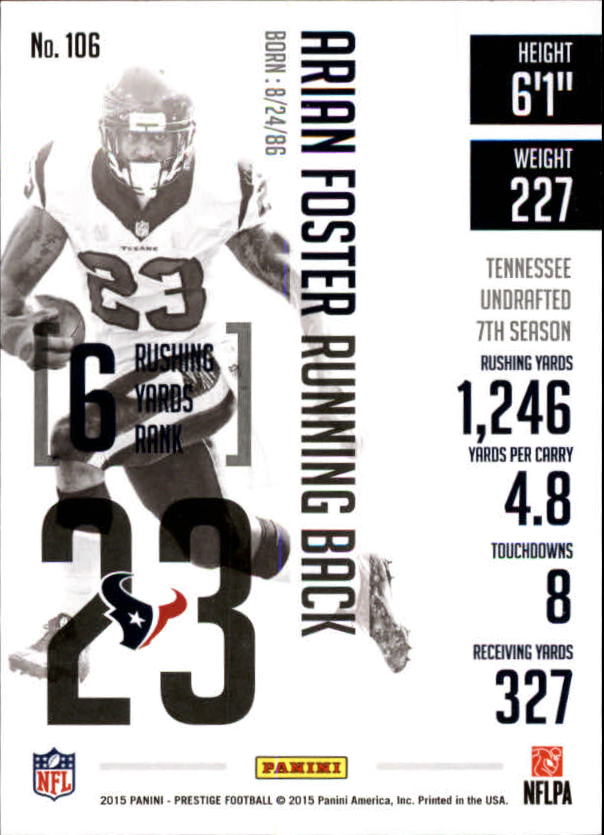 A6819- 2015 Prestige Football Cards 1-200 +Rookies -You Pick- 15+ FREE US SHIP - Picture 203 of 383