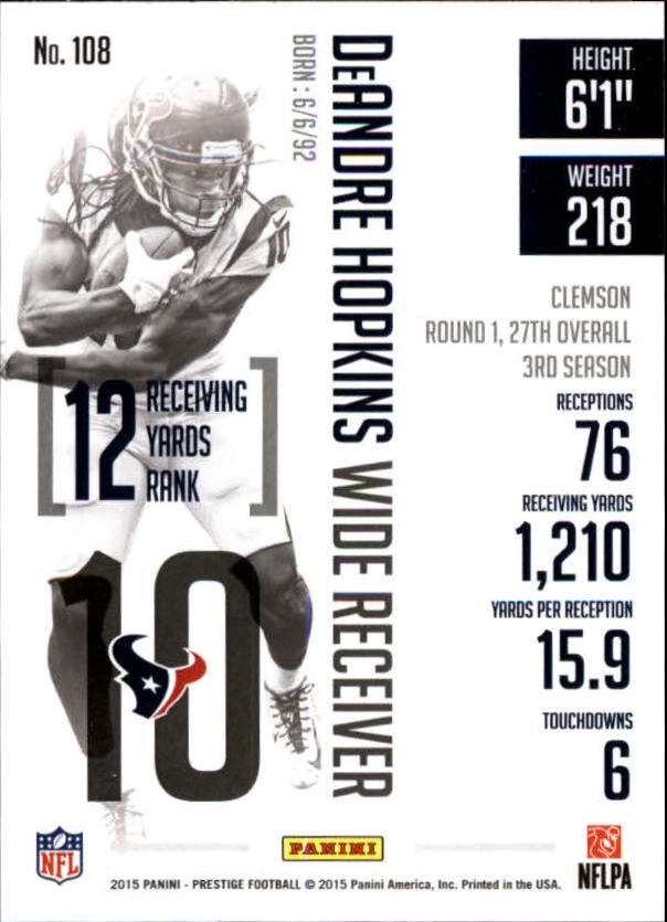 A6819- 2015 Prestige Football Cards 1-200 +Rookies -You Pick- 15+ FREE US SHIP - Picture 207 of 383