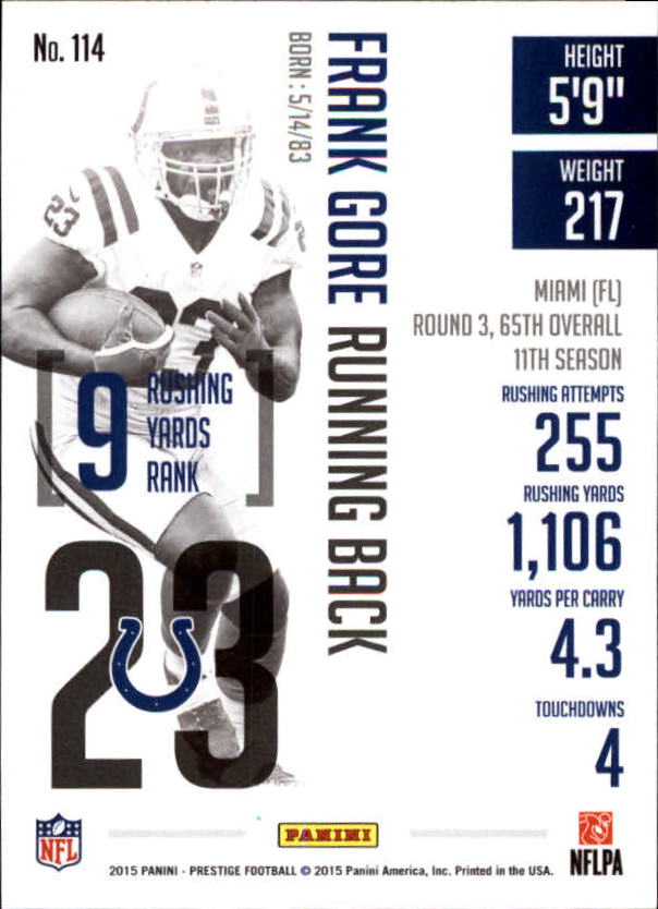 A6819- 2015 Prestige Football Cards 1-200 +Rookies -You Pick- 15+ FREE US SHIP - Picture 219 of 383
