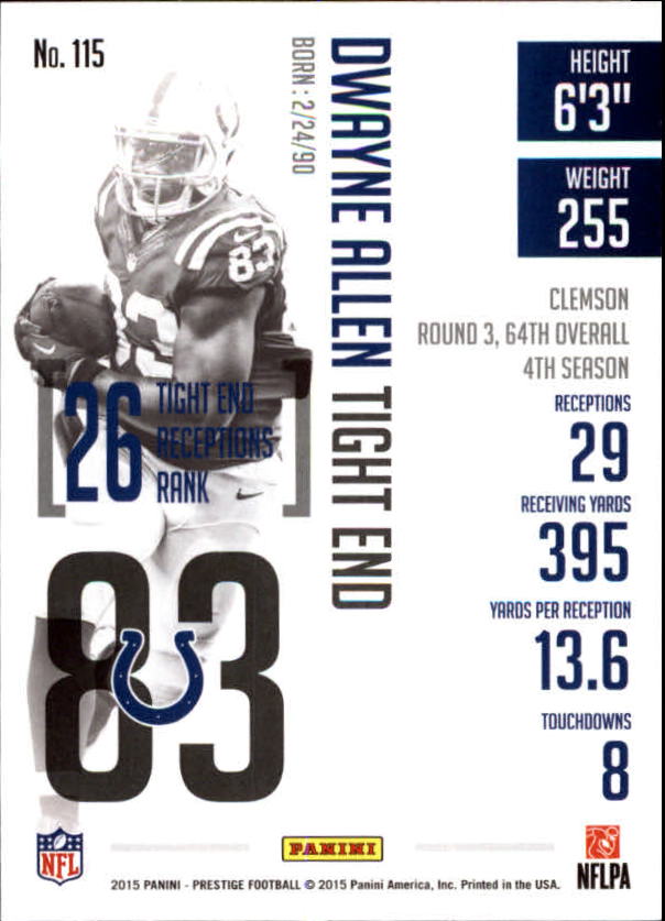 A6819- 2015 Prestige Football Cards 1-200 +Rookies -You Pick- 15+ FREE US SHIP - Picture 221 of 383