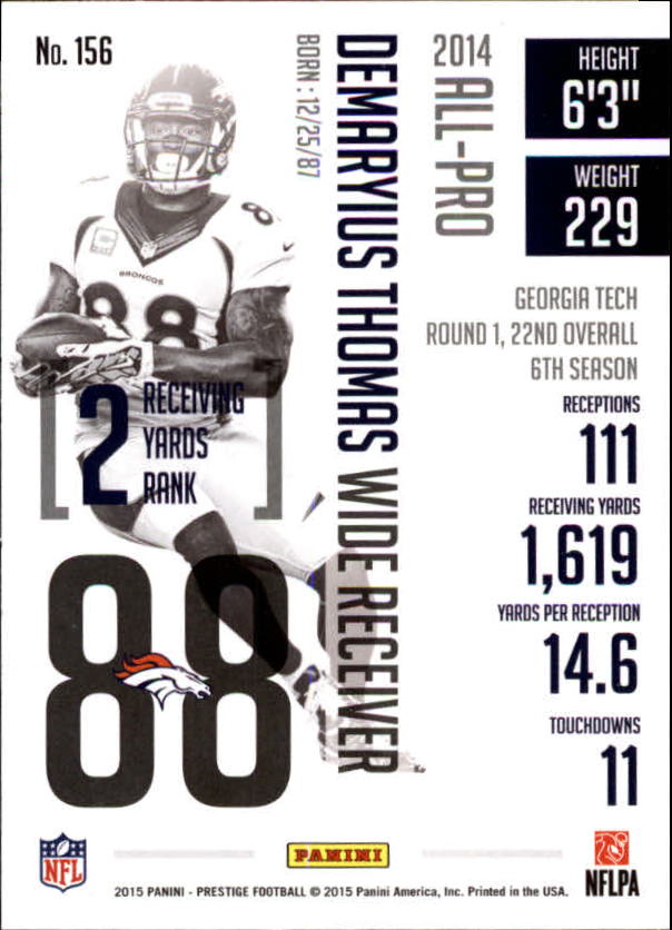 A6819- 2015 Prestige Football Cards 1-200 +Rookies -You Pick- 15+ FREE US SHIP - Picture 301 of 383