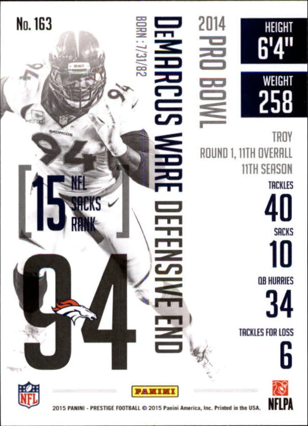 A6819- 2015 Prestige Football Cards 1-200 +Rookies -You Pick- 15+ FREE US SHIP - Picture 315 of 383