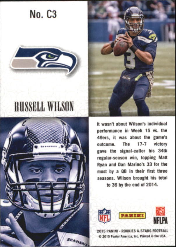 2015 Rookies and Stars Crusade Blue #3 Russell Wilson back image