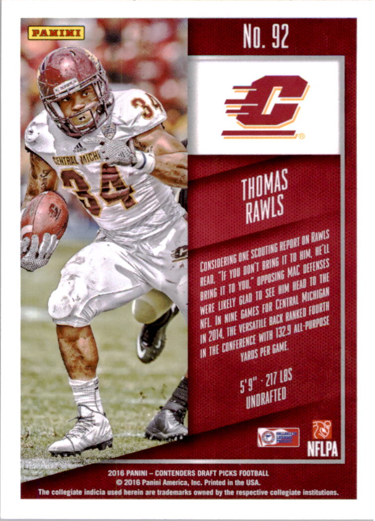 2016 Panini Contenders Draft Picks Football Card Pick (Base) - Picture 173 of 189