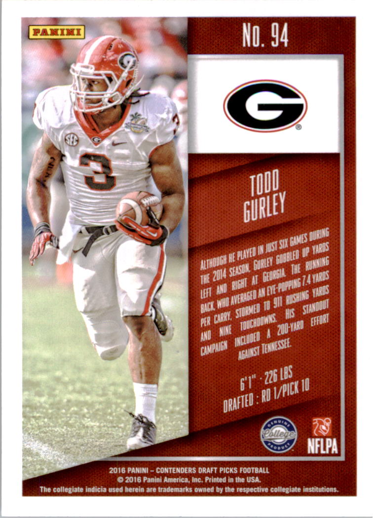 2016 Panini Contenders Draft Picks Football Card Pick (Base) - Picture 177 of 189