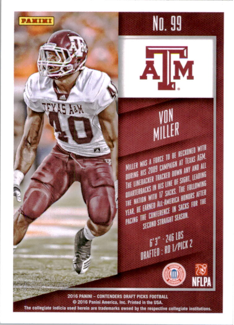 2016 Panini Contenders Draft Picks Football Card Pick (Base) - Picture 187 of 189