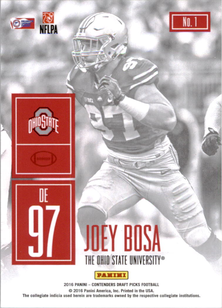 2016 Panini Contenders Draft Picks Game Day Tickets #1 Joey Bosa back image