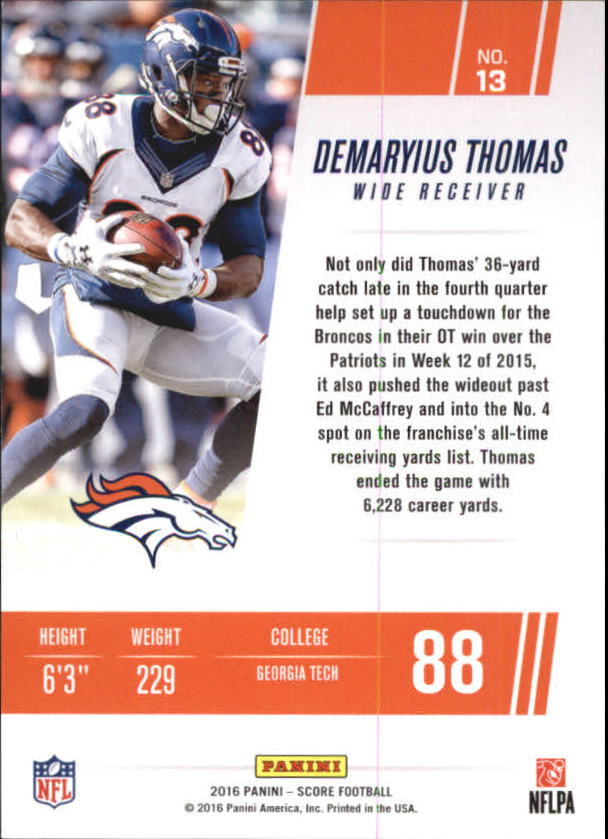 A4270- 2016 Score Football Insert +Parallel Cards1 -You Pick- 15+ FREE US SHIP - Picture 194 of 453