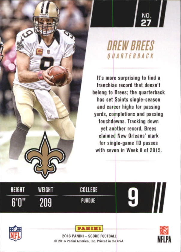 A4270- 2016 Score Football Insert +Parallel Cards1 -You Pick- 15+ FREE US SHIP - Picture 425 of 453