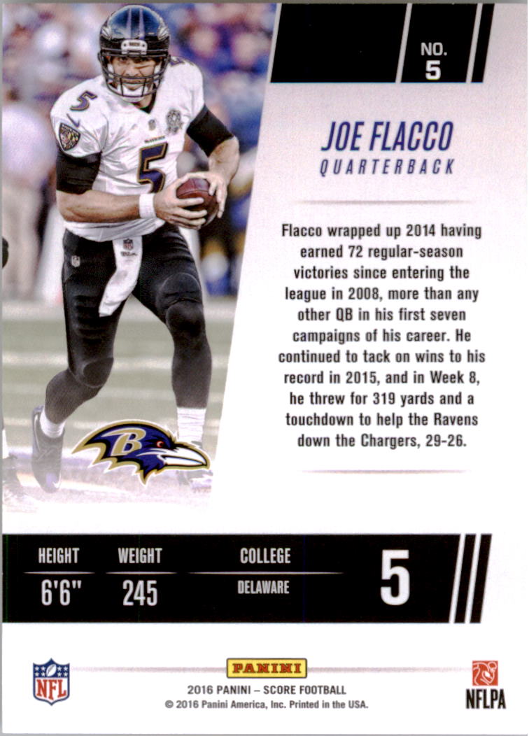 2016 Score Franchise Gold #5 Joe Flacco back image