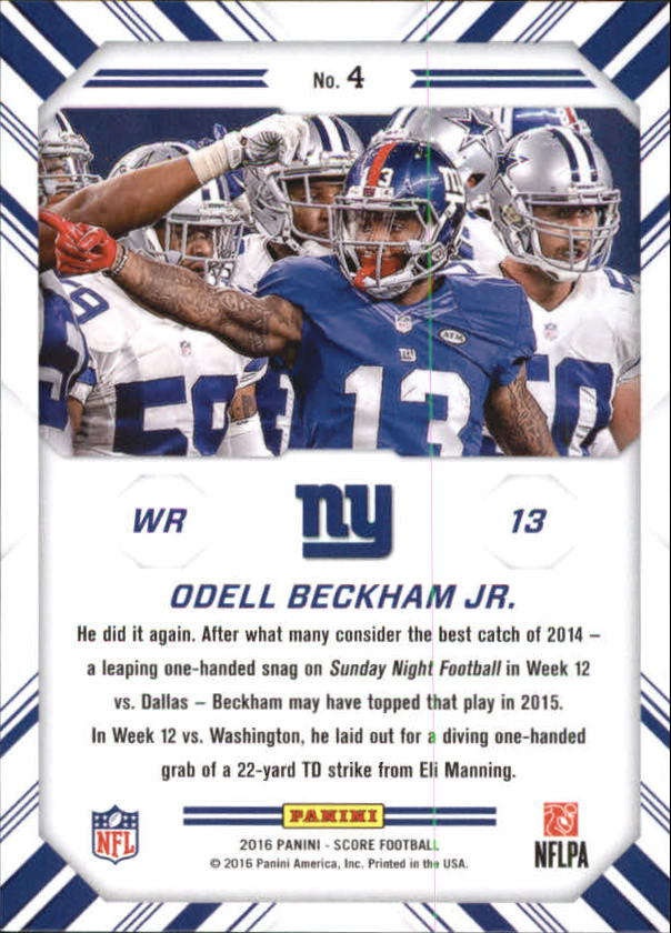 A4270- 2016 Score Football Insert +Parallel Cards1 -You Pick- 15+ FREE US SHIP - Picture 150 of 453