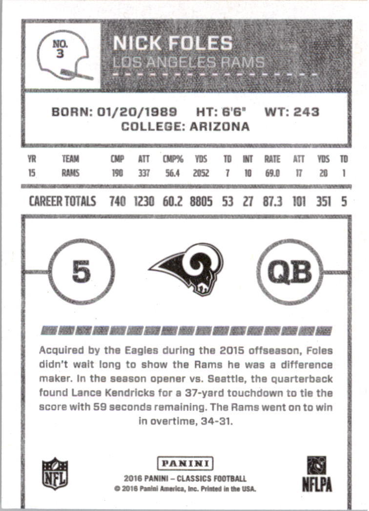 A0711- 2016 Classics Football Card #'s 1-286 -You Pick- 15+ FREE US SHIP - Picture 7 of 323