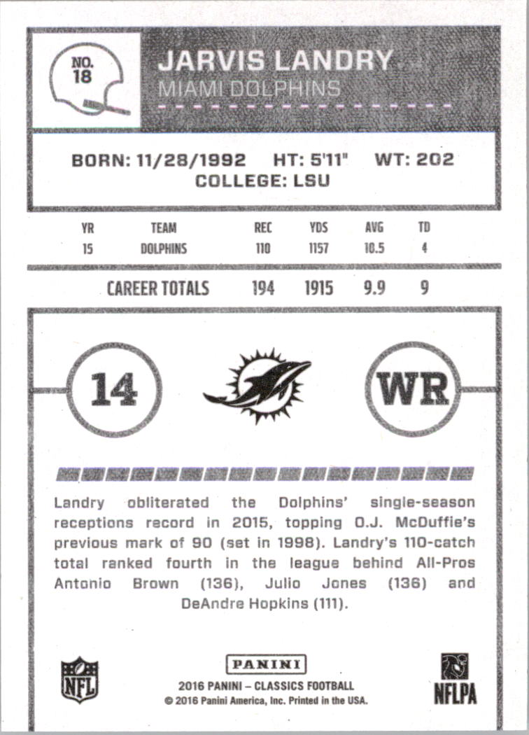 A0711- 2016 Classics Football Card #'s 1-286 -You Pick- 15+ FREE US SHIP - Picture 33 of 323