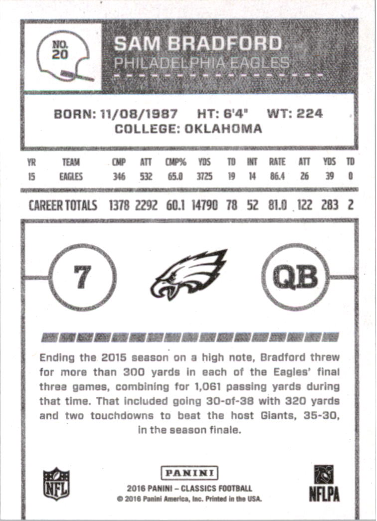 A0711- 2016 Classics Football Card #'s 1-286 -You Pick- 15+ FREE US SHIP - Picture 37 of 323
