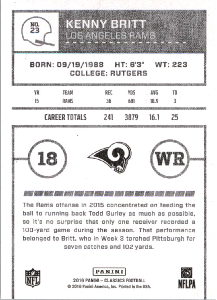 A0711- 2016 Classics Football Card #'s 1-286 -You Pick- 15+ FREE US SHIP - Picture 43 of 323