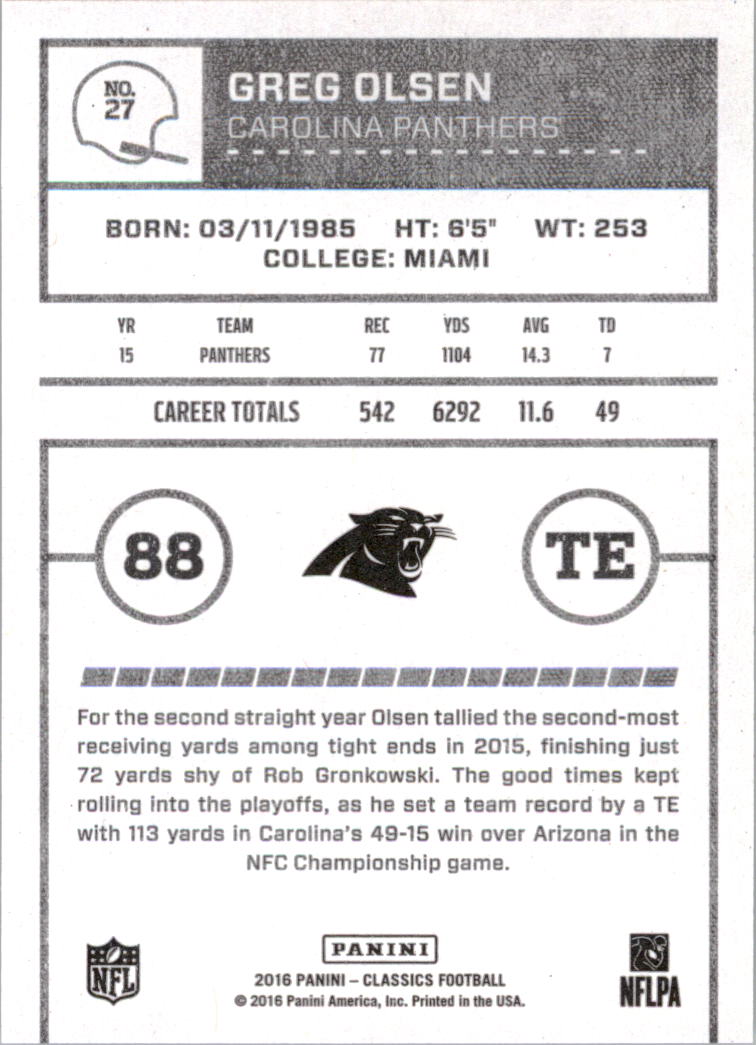 A0711- 2016 Classics Football Card #'s 1-286 -You Pick- 15+ FREE US SHIP - Picture 49 of 323