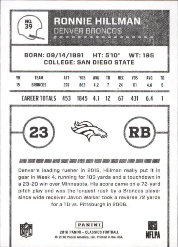 A0711- 2016 Classics Football Card #'s 1-286 -You Pick- 15+ FREE US SHIP - Picture 69 of 323