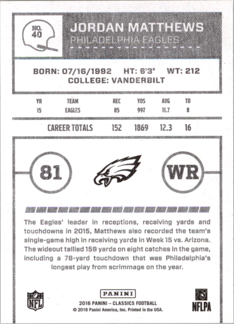 A0711- 2016 Classics Football Card #'s 1-286 -You Pick- 15+ FREE US SHIP - Picture 71 of 323
