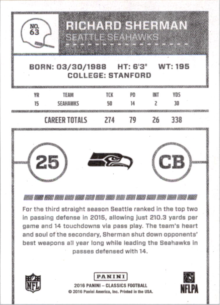 A0711- 2016 Classics Football Card #'s 1-286 -You Pick- 15+ FREE US SHIP - Picture 115 of 323