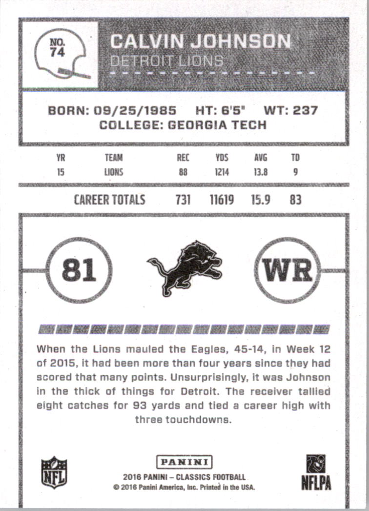 A0711- 2016 Classics Football Card #'s 1-286 -You Pick- 15+ FREE US SHIP - Picture 133 of 323