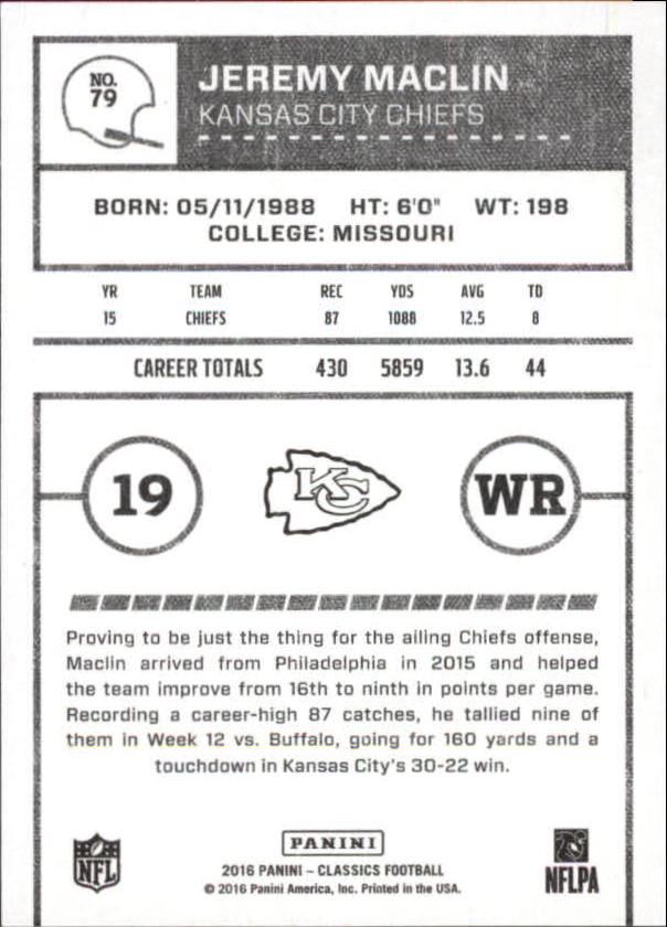 A0711- 2016 Classics Football Card #'s 1-286 -You Pick- 15+ FREE US SHIP - Picture 143 of 323