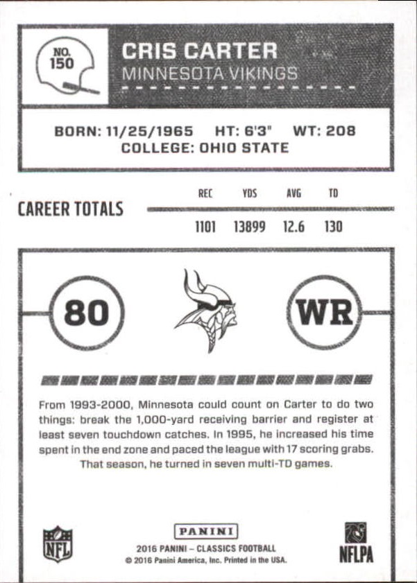 A0711- 2016 Classics Football Card #'s 1-286 -You Pick- 15+ FREE US SHIP - Picture 241 of 323