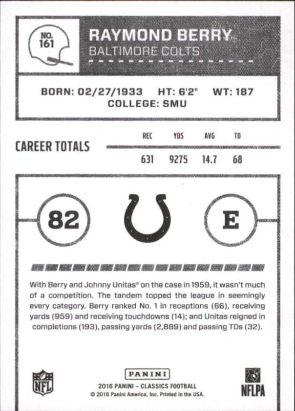 A0711- 2016 Classics Football Card #'s 1-286 -You Pick- 15+ FREE US SHIP - Picture 251 of 323