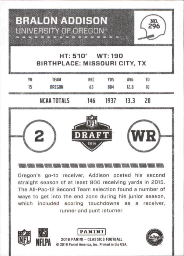 A0711- 2016 Classics Football #s 287-300 +Inserts -You Pick- 15+ FREE US SHIP - Picture 13 of 76