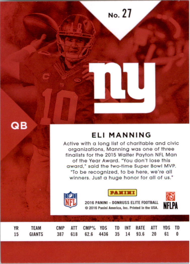 A8206- 2016 Elite Football Card #s 1-200 +Inserts -You Pick- 15+ FREE US SHIP - Picture 49 of 179