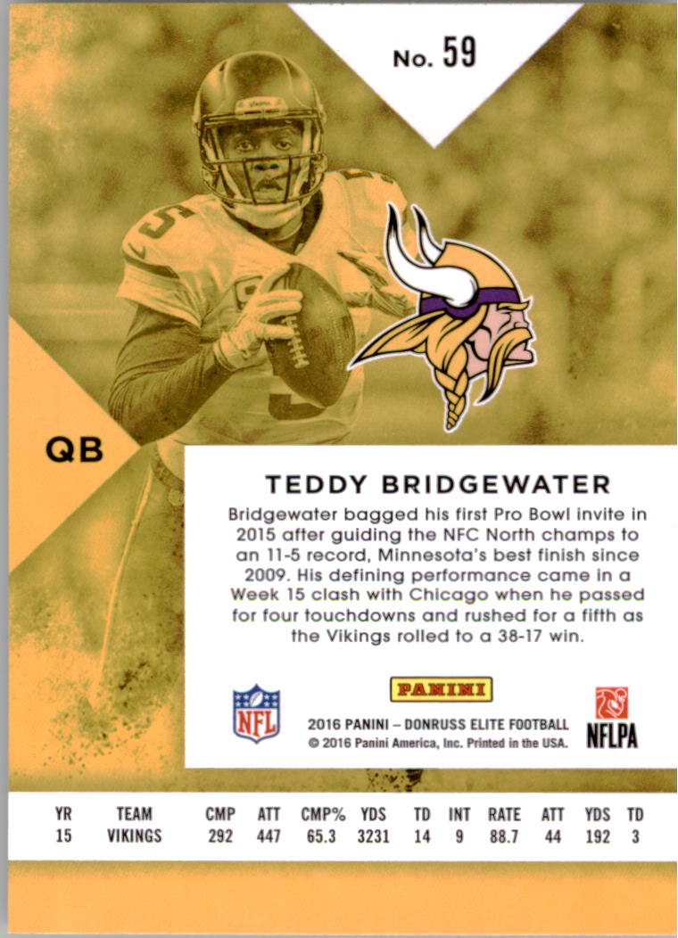 A8206- 2016 Elite Football Card #s 1-200 +Inserts -You Pick- 15+ FREE US SHIP - Picture 100 of 179