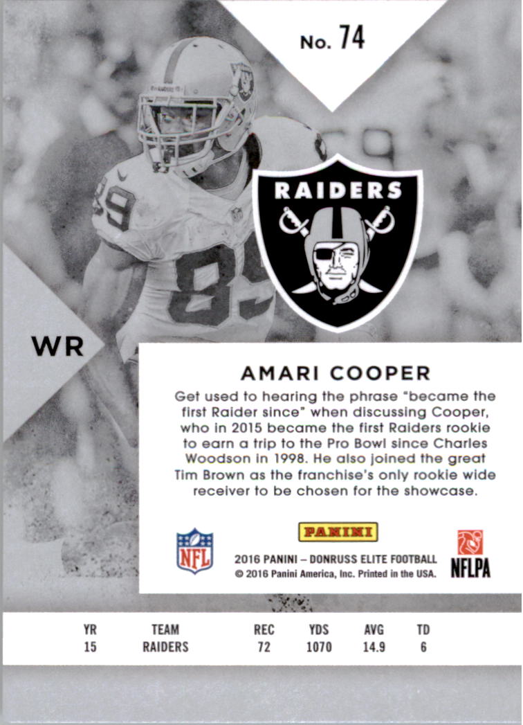 2016 Elite #74 Amari Cooper back image